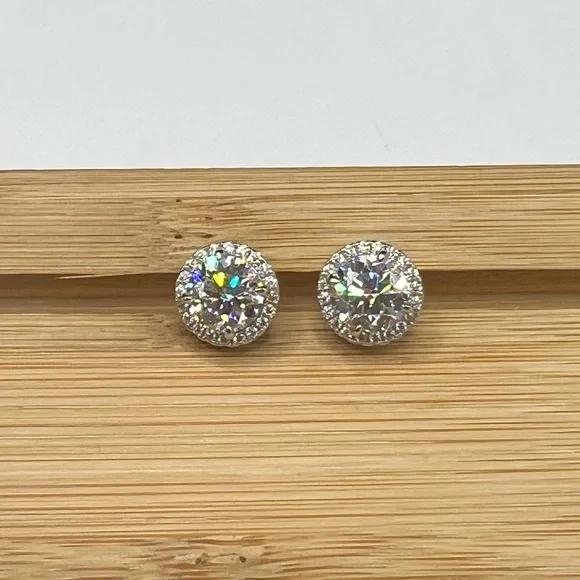 Elegant 925 Sterling Silver 4.00CT MOISSANITE screw back Stud Earrings - Picture 6 of 14